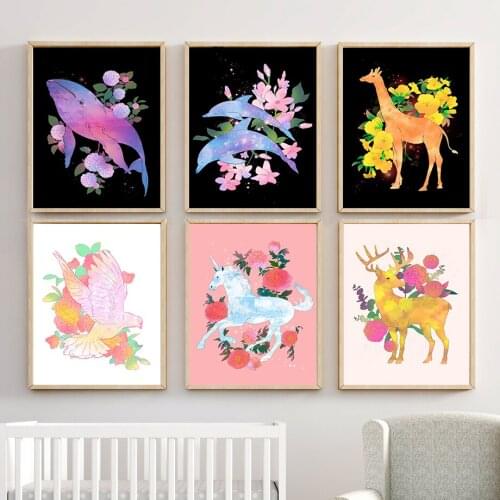 Diamond Mosaic Deer Unicorn Giraffe Pigeon Dolphin Peony Whale Diamond Painting Cross Stitch Kits Embroidery Home Decoration