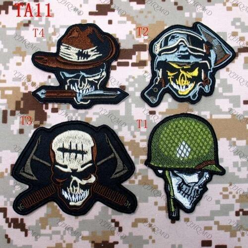 Australia ARMY Soldier Skull Helmet Morale Tactical Military Combat Embroidery Patch Hook and Loop