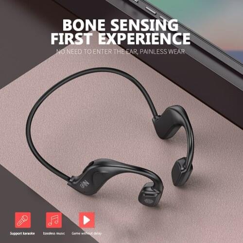 True Bone Conduction Wireless Headphones Bluetooth-compatible Earphone With Mic Sport Outdoor Handsfree Gaming Headset