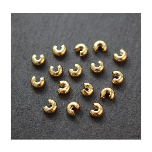 Copper-plated true gold half-moon burst buckle bracelet positioning beads end buckle diy jewelry material accessories