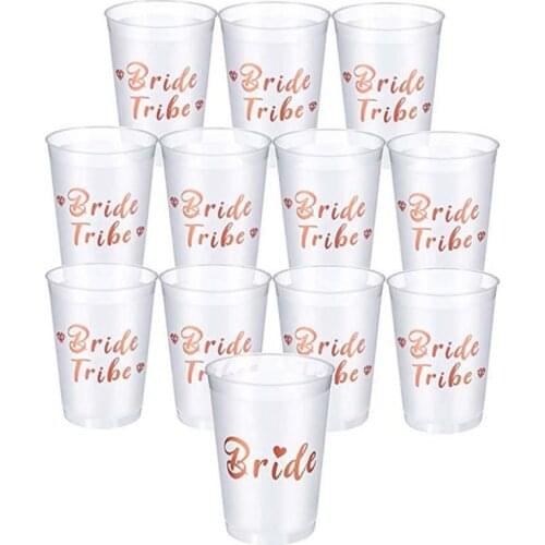 Bride Tribe Cup Bride To Be Bachelorette Party Team Bride Plastic Cup Wedding Decoration Bridal Shower Party Supplies