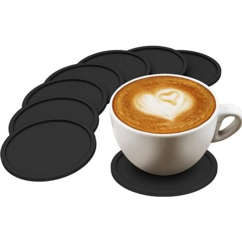 Colored Silicone Round Coaster Coffee Cup Holder Waterproof Heat Resistant Cup Mat Thicken Coffee Coaster Cushion LX3185