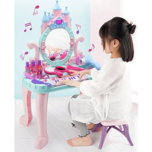 Novelty Makeup Table Toys Colorful Dressing Table Simulation Beauty Makeup Toys Children Role-playing Toys for Children Girls Bo