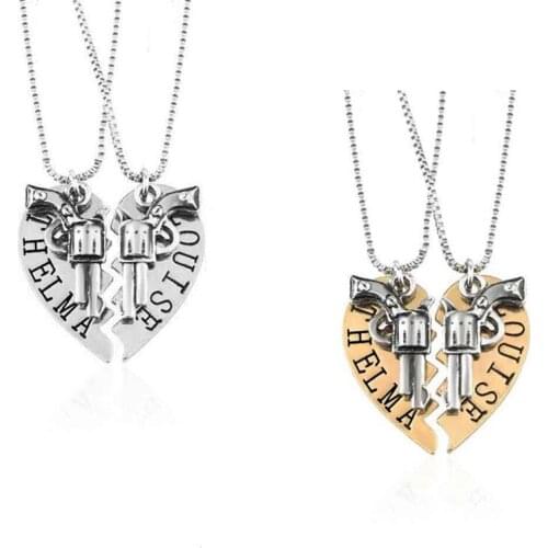 Euro-American Popular Jewelry Thelma Louise/Bonnie Clyde Necklace Fashion Lovers Necklace Wholesale 12sets/lot