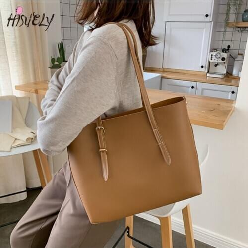 HISUELY Black Large CapacityWomen PU Leather Handbags Luxury Lady Hand Bags Purse Pocket Women Composite Bag Big Tote Sac Bols
