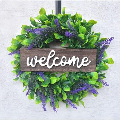 Artificial Front Door Wreath ing Lavender Flower Wreath Sign