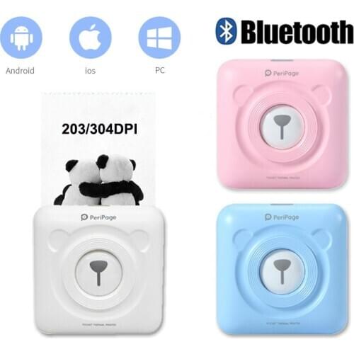 PeriPage A6 Pocket Printer Portable Thermal Bluetooth Printer 203/304 DPI Photo Printer for Android iOS PC Label Maker Machine