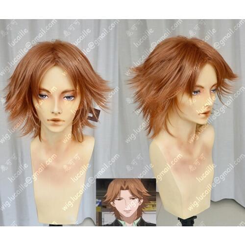 Persona 4: The Animation Yosuke Hanamura Short Brown Styled Heat Resistant Hair Cosplay Costume Wig + Free Wig Cap