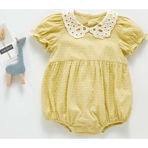 Summer Baby Girls Clothes Baby Bodysuit Cute Korean Short Sleeve Triangle Jumpsuit Infant Baby One-piece Clothing