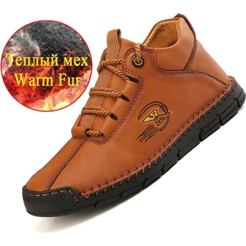 Outdoor 2021 Men Winter Shoes Fur Warm Men Snow Boots Designer Men Boots Comfortable Men Ankle Boots Men Sneakers Size 38-46