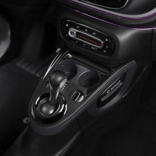 Stainless Steel Gear Shift Panel Sticker Car Center Console Decoration Frame for Mercedes Smart 453 Fortwo Forfour Modification
