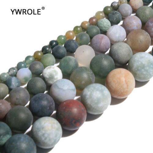 Natural Matte India Agat Dull Polish Stone Beads For Jewelry Making DIY Bracelet Necklace 4/6/8/10/12 mm Strand 15''Wholesale