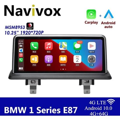 Navivox Android 10.0 MSM8953 Car Radio For BMW 1 Series 120i E87 E81 E82 E88 2005-2012 4G LTE 1920*720P Mirrorlink SWC GPS
