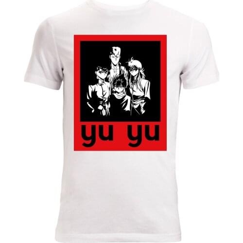 2019 New Summer Men Hot Sale Fashion Yu Yu Hakusho Anime Characters Mens (womans Available) T Shirt White Top Tee Shirt