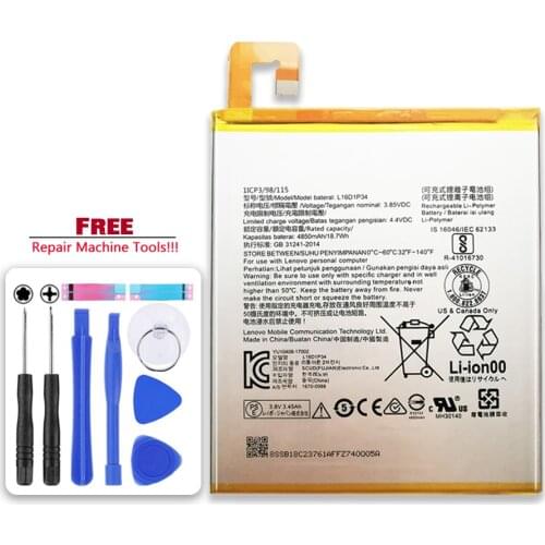 Original Kikiss L16D1P34 4850mAh Battery For LENOVO TAB 4 TAB4 8 TB-8504N TAB4 8 plus 8plus Bateria Batteries