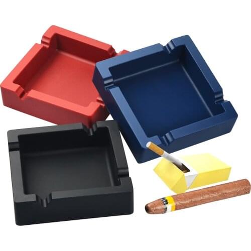 Creative Household Large Silicone Ashtray High Temperature Resistant Silicone Square Drop-proof Ashtray With 4 Cigarette Holders