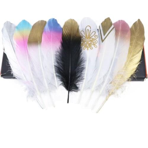 10pcs Printing Goose Feathers 6-8 inch Natural Plumes Decoration Feathers for Crafts Diy Jewelry Clothes Accessories