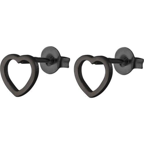 1Pair Heart Star Triangle Round Circle Stainless Steel Earrings Geometric Studs Vintage Ear Jewelry For Women Girls