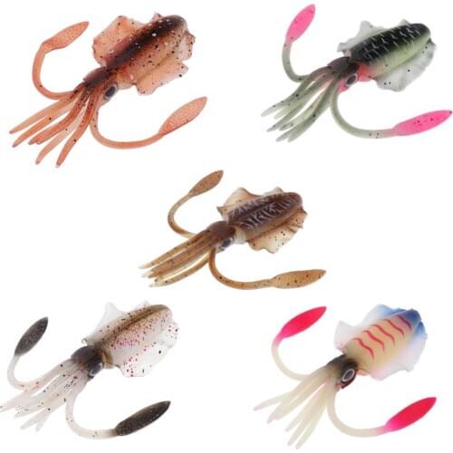 1pc Luminous Soft Fishing Lures Lifelike Squid Skirt Bait 15.3cm Vivid Swimbaits Saltwater Fishing Tackles
