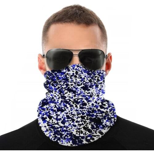 Dark Blue Black Speckled Scarves Half Face Mask Men WomenNeck Gaiter Balaclava Bandana Multi-functional Headband Outdoor Camping