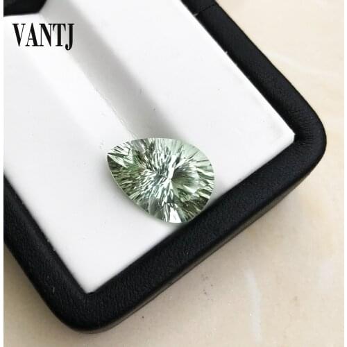 VANTJ Real Natural Green Amethyst Loose Gemstones Asscher Cut Stone for Women Silver Gold Diy Jewelry