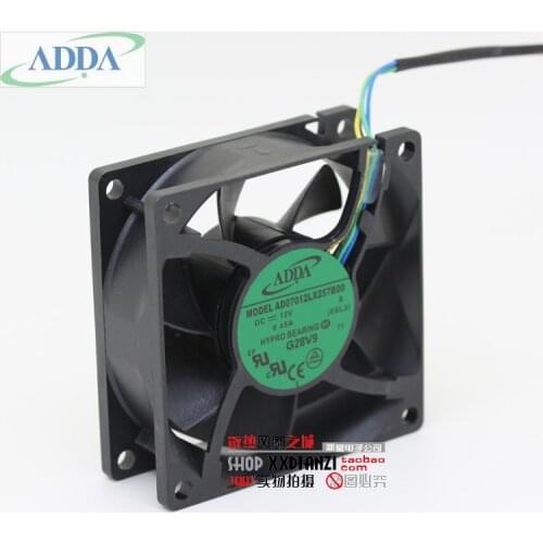 Original FOR ADDA AD07012LX257B00 DC 12V 0.45A 7CM 7025 4 wire PWM server inverter cooling fan