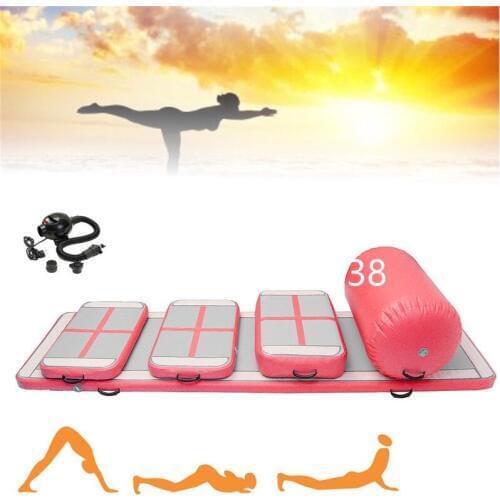 Top Quality A Set(6 Pieces) Inflatable Air Track Gymnastic Airtrack Cheerleading Gym Air Mat With Free One Pump