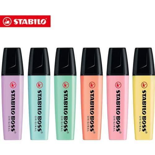 1Pcs Stabilo boss macarone fluorescent pen large capacity candy color system light color marker pen is not dazzling