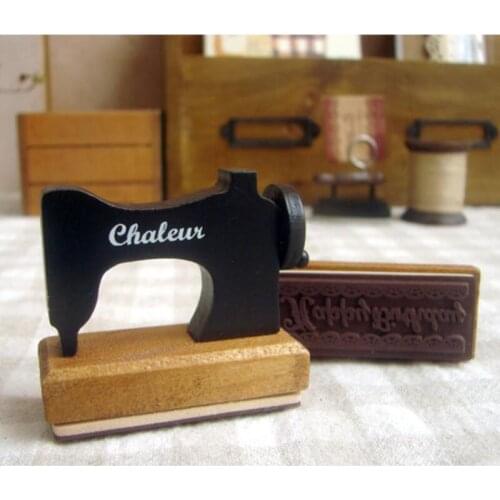 1pcs/lot Kawaii Sewing Machine Iron Wooden Rubber Stamps for Scrapbooking Handmade DIY Stamp Photo Album Craft Gift Supplies