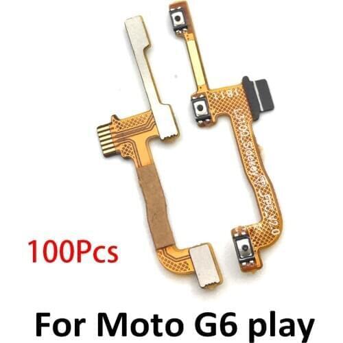 100Pcs/Lot, Power On Off Volume Side Button Key Flex Cable For Motorola Moto G6 Play Replacement Parts