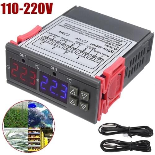 110-220V Digital Incubator Thermostat Temperature Controller Two Relay Output Thermoregulator with Heating Cooling Mode