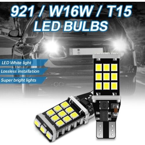 10pcs 921 w16w T15 Tail Lights back up reverse lights blubs DC 12V LED 6500K White car Brake Lights