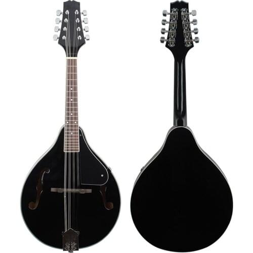 8 String Guitar A Style Acoustic Mandolin Beginners Adults Musical Instrument Gift Black Basswood Mandolin With Bag Picks Capo