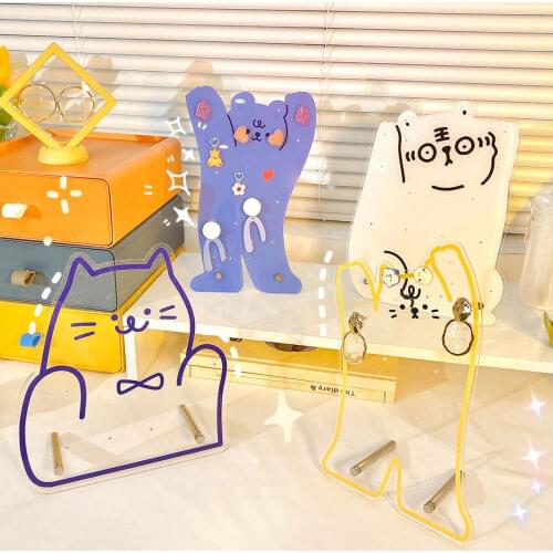 W&G Kawaii Jewelry Display Shelf Acrylic Jewelry Storage Box Creative Earrings Necklace Storage Rack Ornaments Desk Organizer