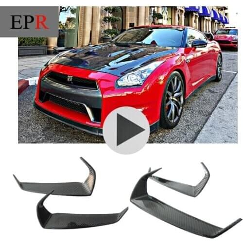 Car-styling Carbon Fiber Eyebrow Eyebrows Eyelids Fit For Nissan 2009-2011 R35 GTR