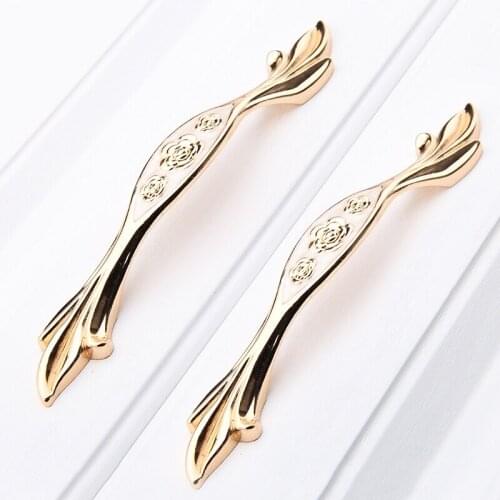 Free shipping European palace luxury handle Retro golden 5" drawer handles Modern wine cabinet knobs Refined funiture pulls 96mm