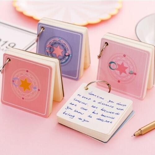 Cartoon Kawaii Pretty Star Pocket Blank Memo Planner Mini Notebook Journal Diary Weekly Notepad School Office Stationery