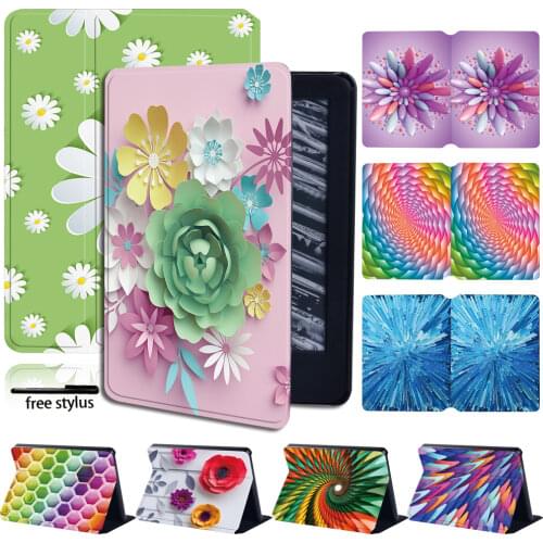 Tablet Case for Amazon Kindle Paperwhite 4/1/2/3/Kindle 8th/10th Slim Leather Stand Cover + Free Stylus