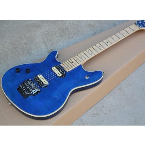 Factory Outlet-Left Handed Green Electric Guitar with Quilted Maple Veneer,Maple Fretboard