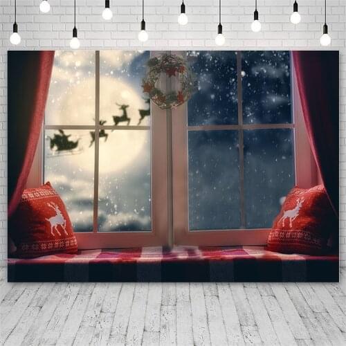 Avezano Photography Background Merry Christmas Santa Claus Red Pillow Banners Baby Portrait Backdrops For Photo Studio Photozone