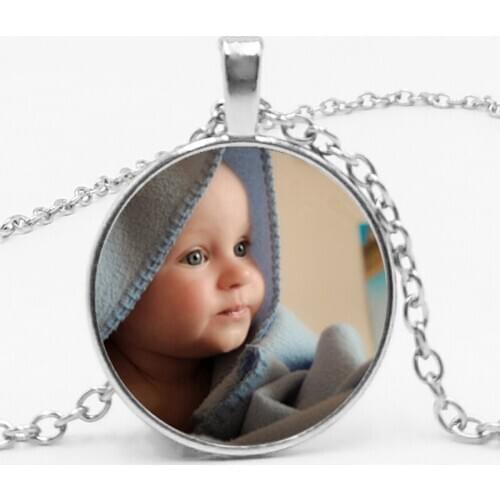 Has Personalized Photo Pendant, Custom Necklace Photo, Baby Mom, Dad, Grandpa, A Gift, Family Member Gift