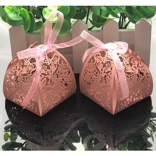 10pcs Laser Cut Flower Wedding Candy Box Wedding Gift Box For Guest Wedding Favors And Gifts Christmas Birthday Party Decoration