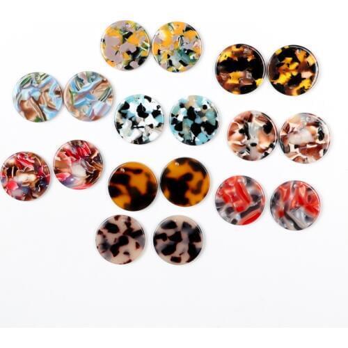Leopard Print,Tortoise Shell Earring Charm,Acetate Acrylic Beads,Round Shaped,Boho,Earring Parts,Ohrringe finding,24mm-ACE181