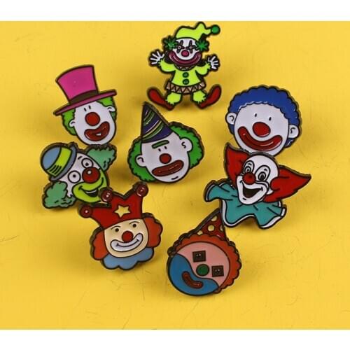 Cute Clown Brooches Joker Badges for Backpack Badges for Clothes Enamel Pins for Backpacks Clothes Lapel Pin Badge Jewelry Gift