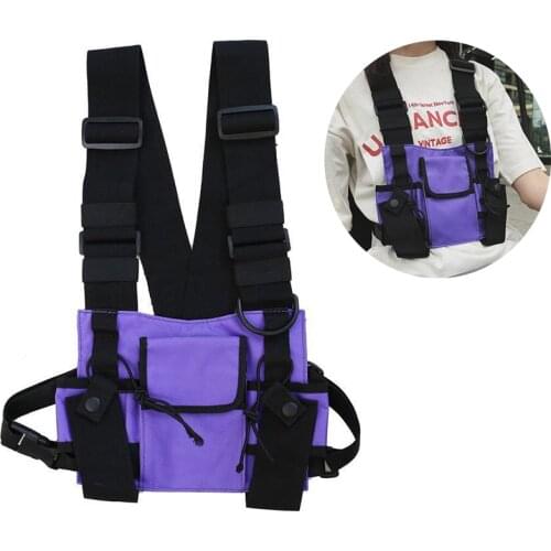 Multi-function Pocket Tooling Casual Trendy Cool Vest Chest Hanging Backpack Outdoor Tactical Bag Men And Women Multi-pocket