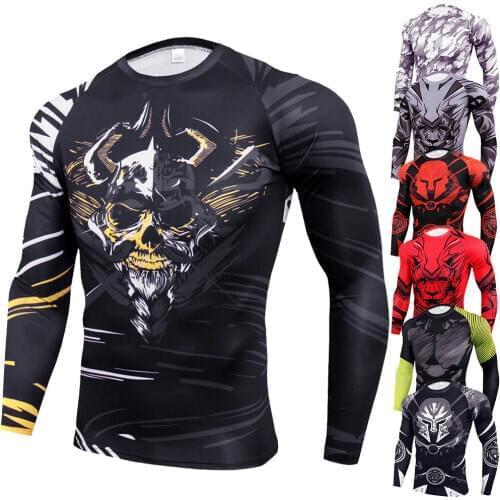 Bjj Rashguard Men MMA T-shirt Rash Guard Jiu Jitsu T-shirts MMA Clothing Tiger Muay Thai Kickboxing Tee Gym Venum Boxing Shirt