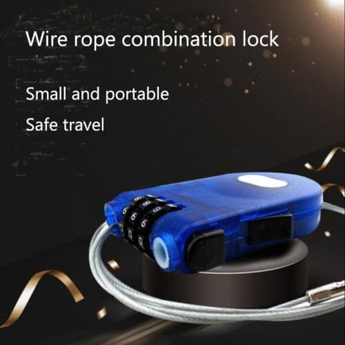 Padlock Rope Ski Bicycle Parts Mini Extendable Wire Anti Theft 3 Digit Security Code Cable Lock Password Long Roller Pram
