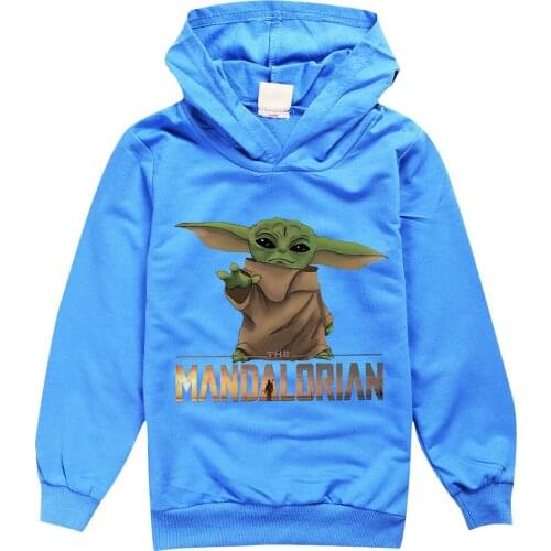 Big Childrens Wear Long Sleeve Sweater Mandalorian Baby Yoda Baby Funny Shirt Toddler Girl Clothes Teens Hooded Shirt for Girls