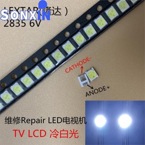 50PCS Original LEXTAR 2835 3528 1210 6V 2W SMD LED For Repair TV Backlight Cold white LCD Backlight LED