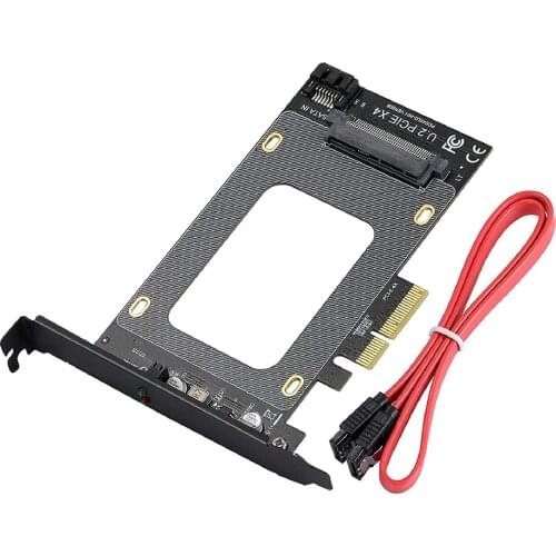 U.2 to PCI-E X4 Riser Card 3.0 SFF-8639 to SSD Extension Adapter U.2 SSD SATA PCI Express Card for 2.5 Inch SATA HDD